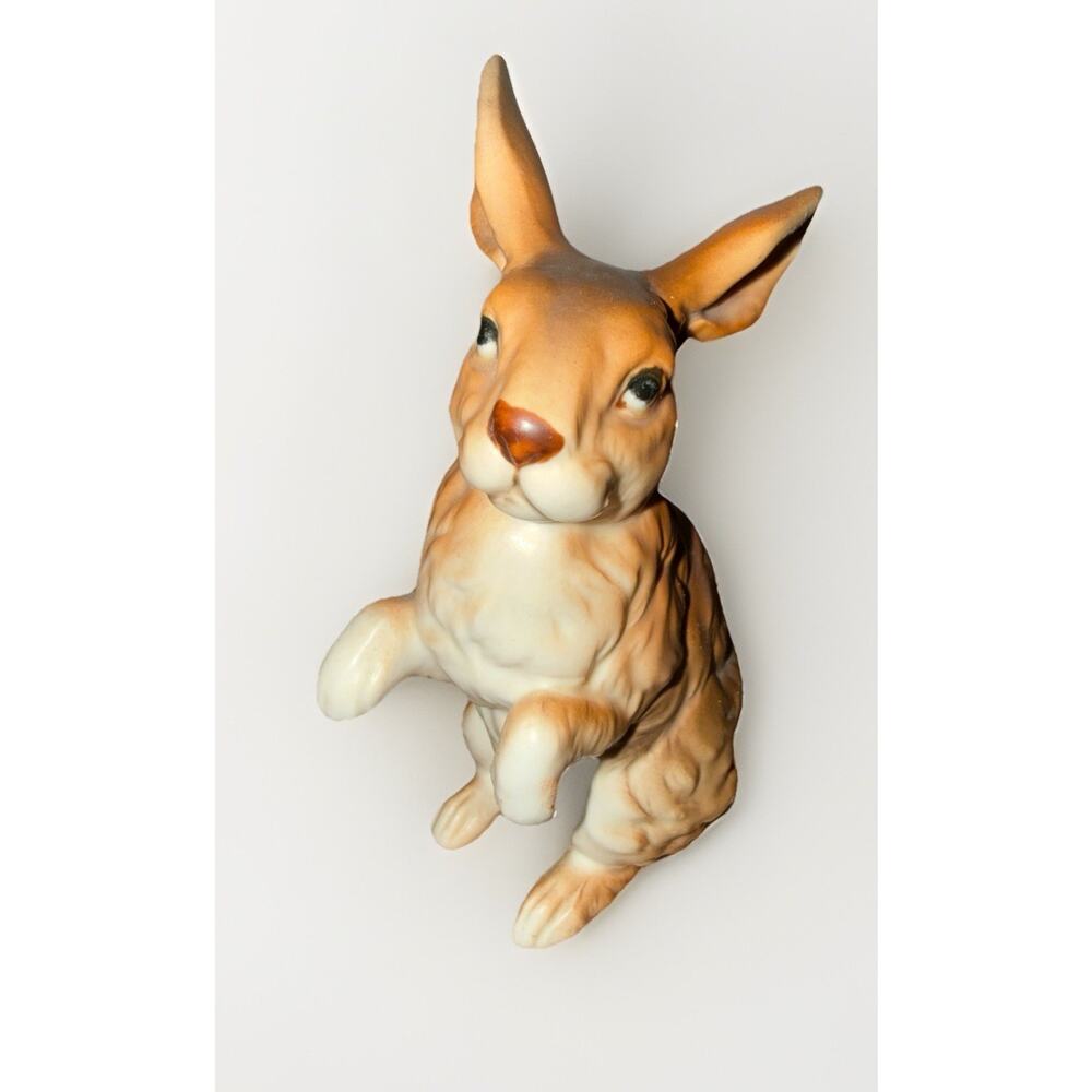 Vintage Lefton Brown Porcelain Bunny Rabbit Figurine H6604